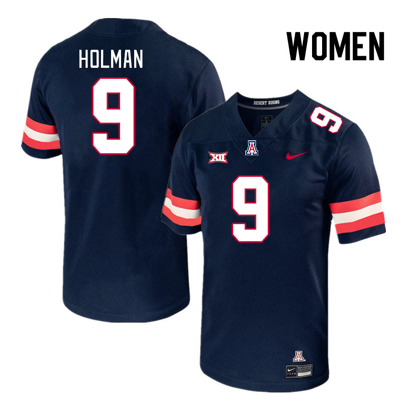 Women #9 Jackson Holman Arizona Wildcats Big 12 Conference College Football Jerseys Stitched-Navy